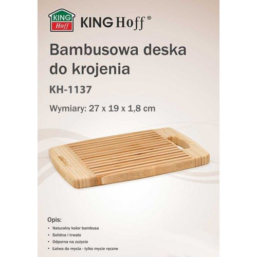 Bambukinė Pjaustymo Lenta KINGHOFF 27x19cm Pjaustymo lentos KINGHOFF